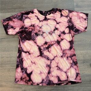 Vintage Starbucks Bleach Tie Dye Distressed Short Sleeve Shirt